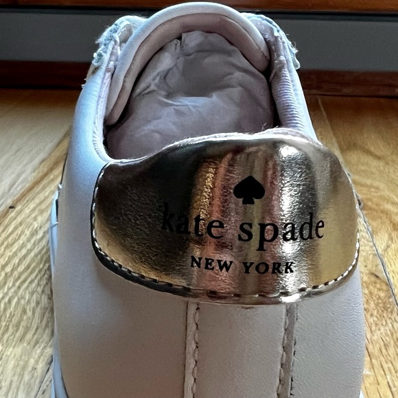 🆕 Kate Spade Fez Sneakers, Optic White / Pale Gold, 7.5 - Picture 9 of 9